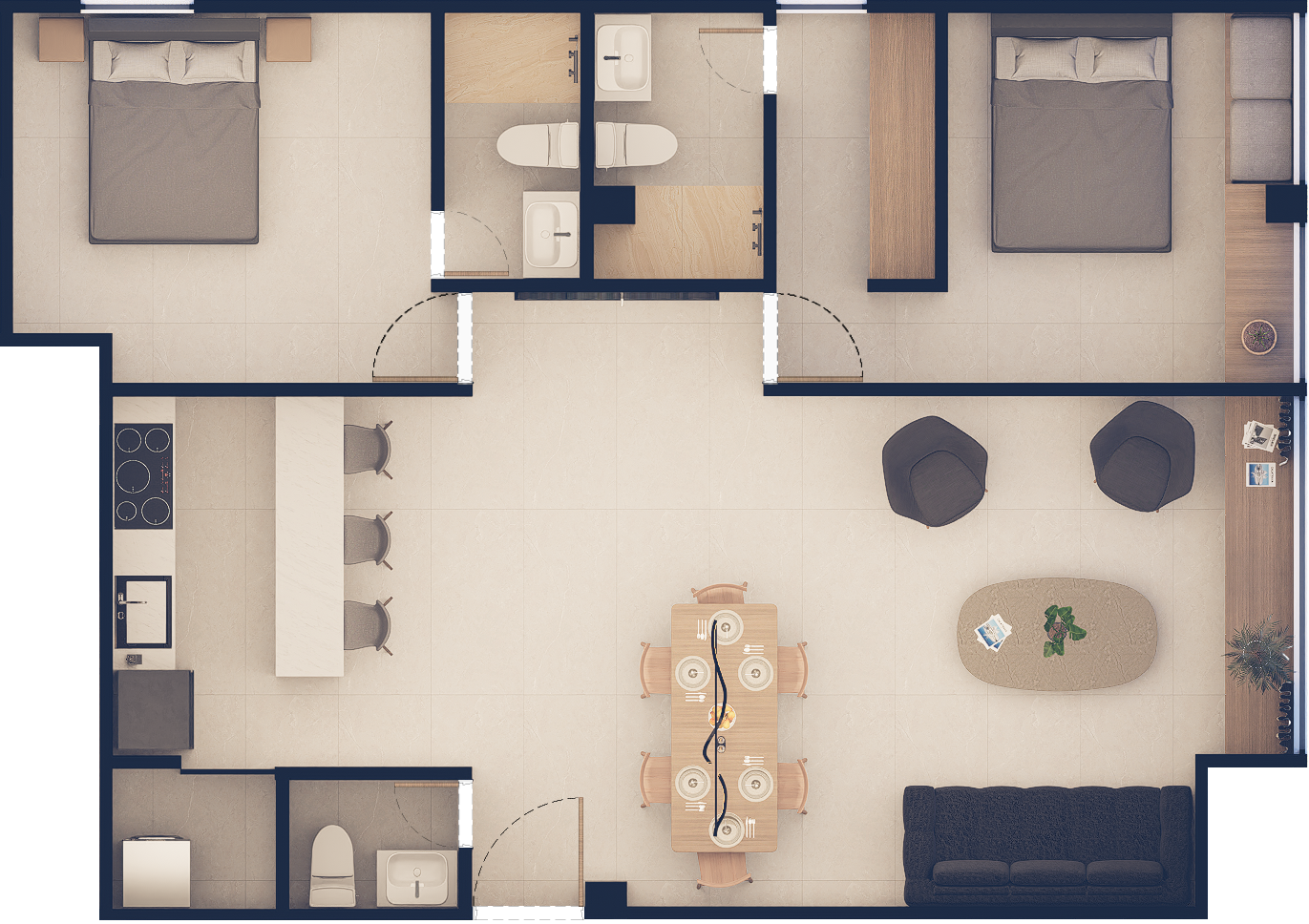 Plano Apartamento Tipo D